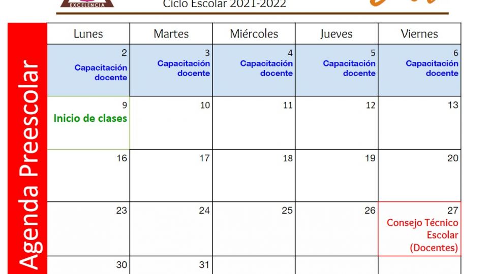 Agenda Preescolar Enero 2023 Centro Educativo Miguel Lara Vasallo